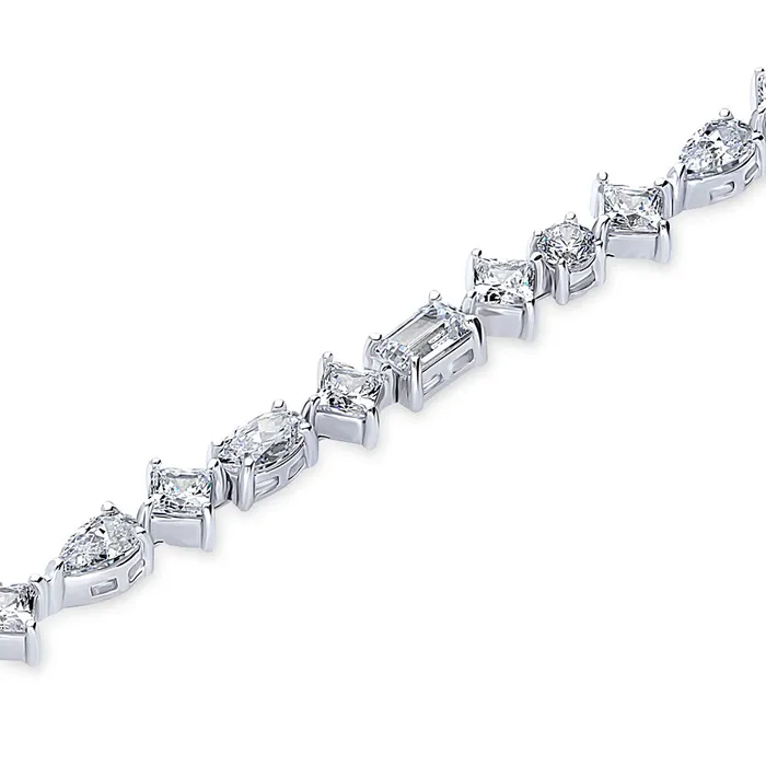Cluster CZ Tennis Bracelet in Sterling Silver BERRICLE Bracelets