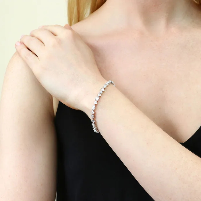 Cluster CZ Tennis Bracelet in Sterling Silver BERRICLE Bracelets
