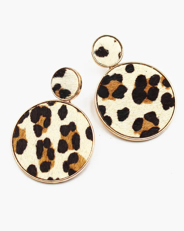 Cowhide Irregular Shape Dangle Earrings 12172023 Earrings