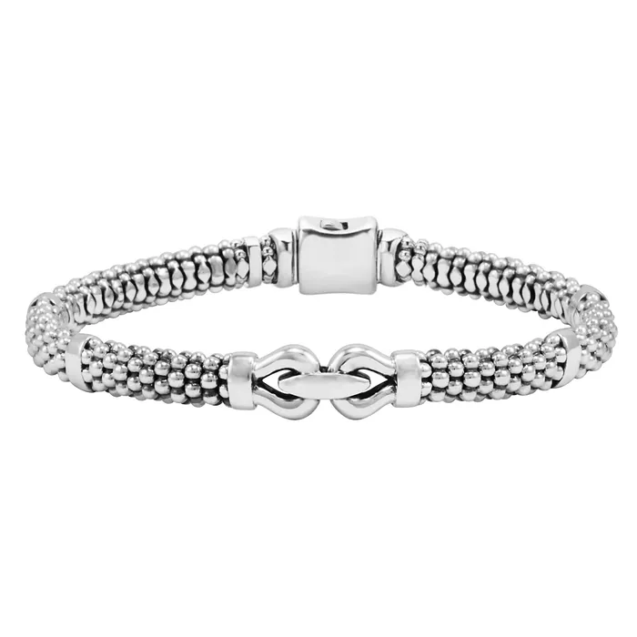 Derby Silver Caviar Buckle Bracelet 6mm Lagos Bracelets