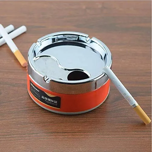 Dropshipped via Social Commerce Network Bracelets Mundeya Stainless Steel Base Tabletop Decor Closed Printing Unbreakable Ashtray