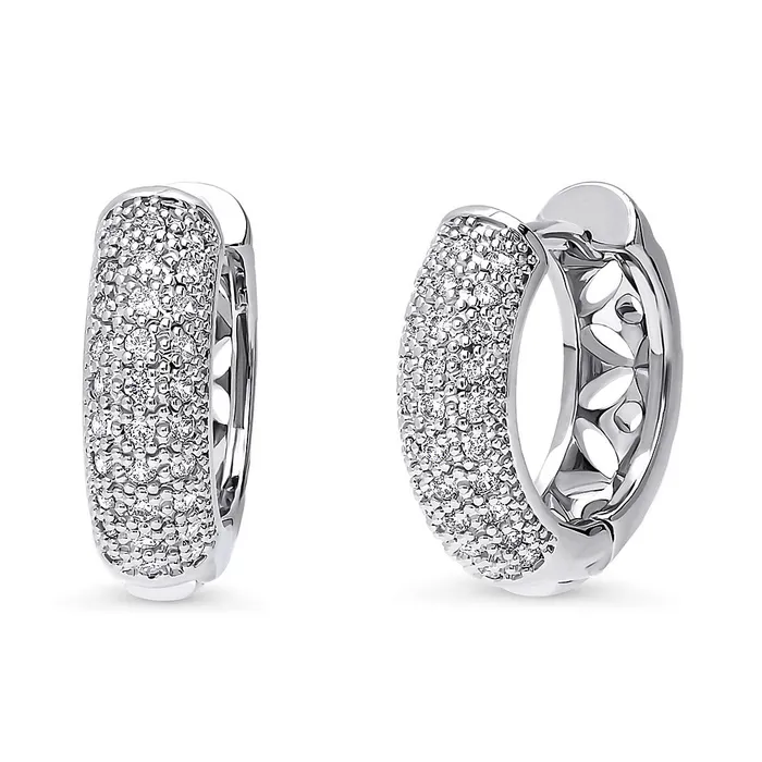 Earrings BERRICLE Dome CZ Medium Hoop Earrings 078