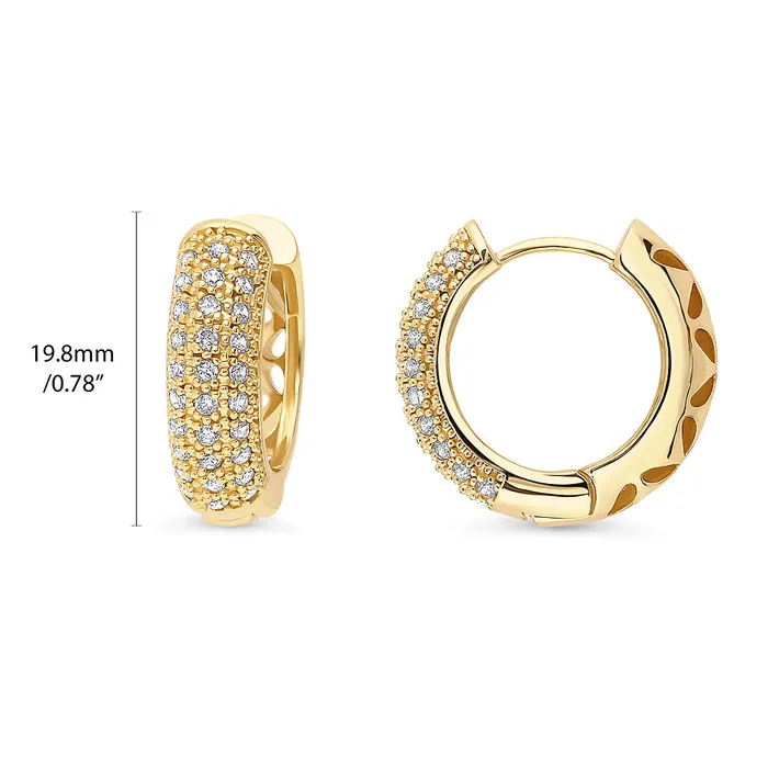 Earrings BERRICLE Dome CZ Medium Hoop Earrings 078