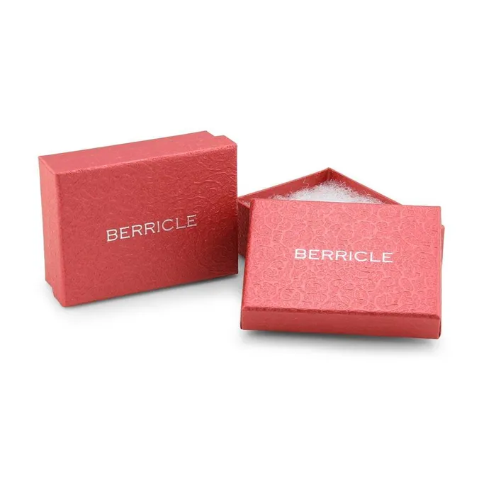 Earrings BERRICLE Dome CZ Medium Hoop Earrings 078