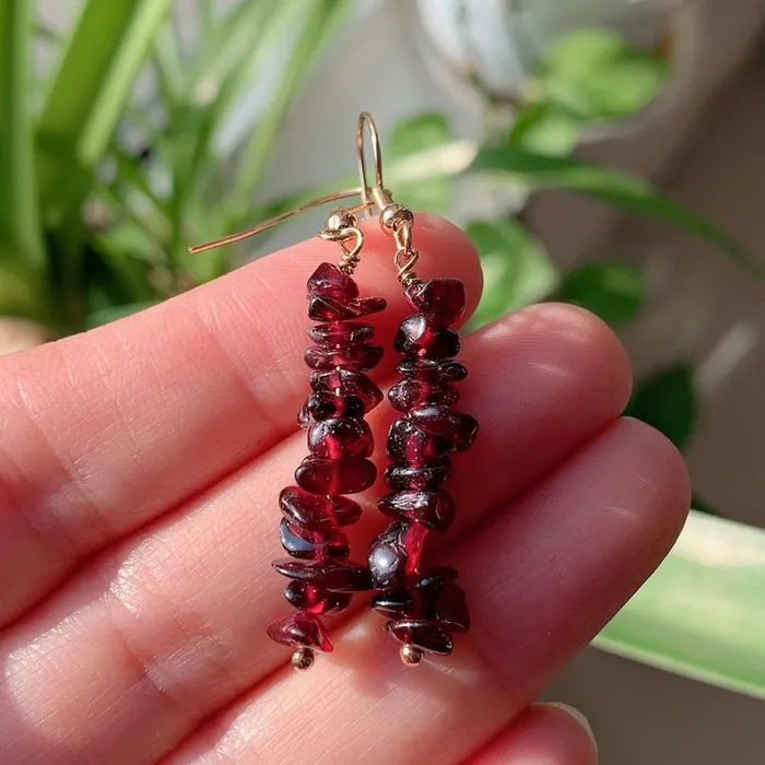 Earrings wickedafstore Natural Crystal Gravel Chips Earrings