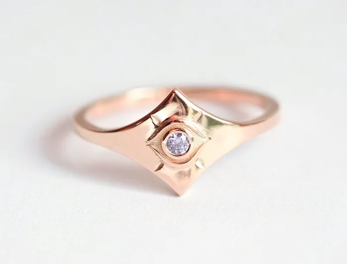 Ellison Tanzanite Evil Eye Ring Capucinne Rings