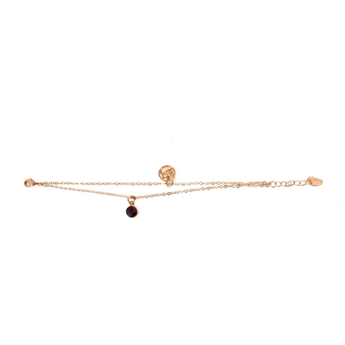 Ferre Milano Bracelets Ferre Milano Bracelet Ip Rosegold With Purple Stone