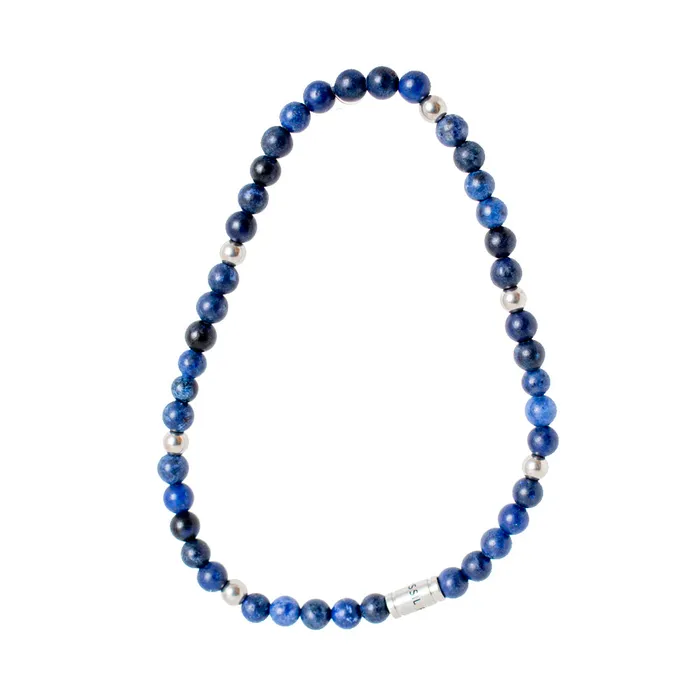Fossil Mens Bracelet Base Metal With Sodalite Fossil Bracelets