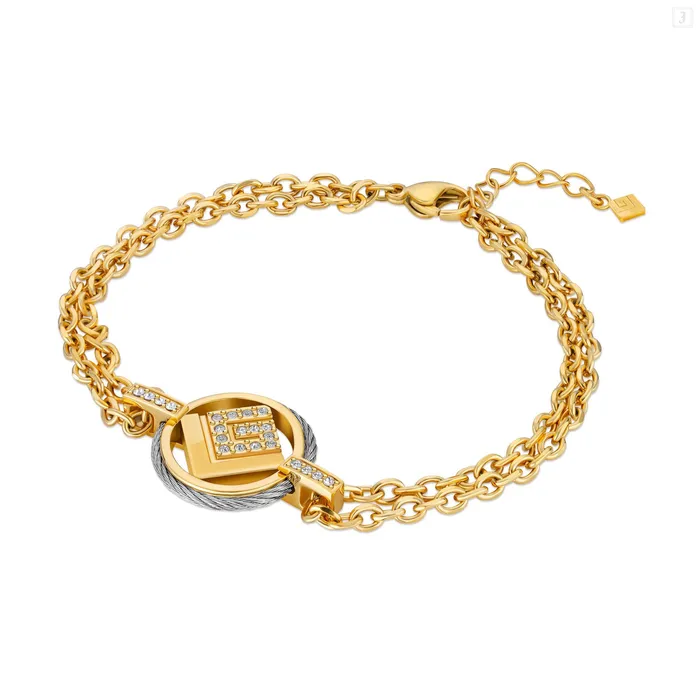 Guy Laroche Bracelets Guy Laroche Camille Ladies Stainless Steel GoldPlated Bracelet With Crystals Guy Laroche Bracelets Guy Laroche Camille Ladies Stainless Steel GoldPlated Bracelet With Crystals