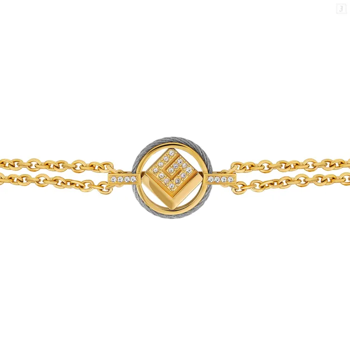 Guy Laroche Bracelets Guy Laroche Camille Ladies Stainless Steel GoldPlated Bracelet With Crystals