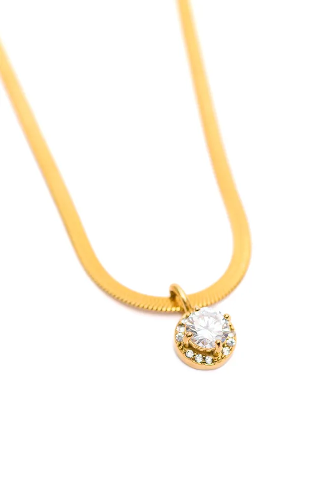 Here to Shine Gold Plated Necklace in White Ave Shops Necklaces