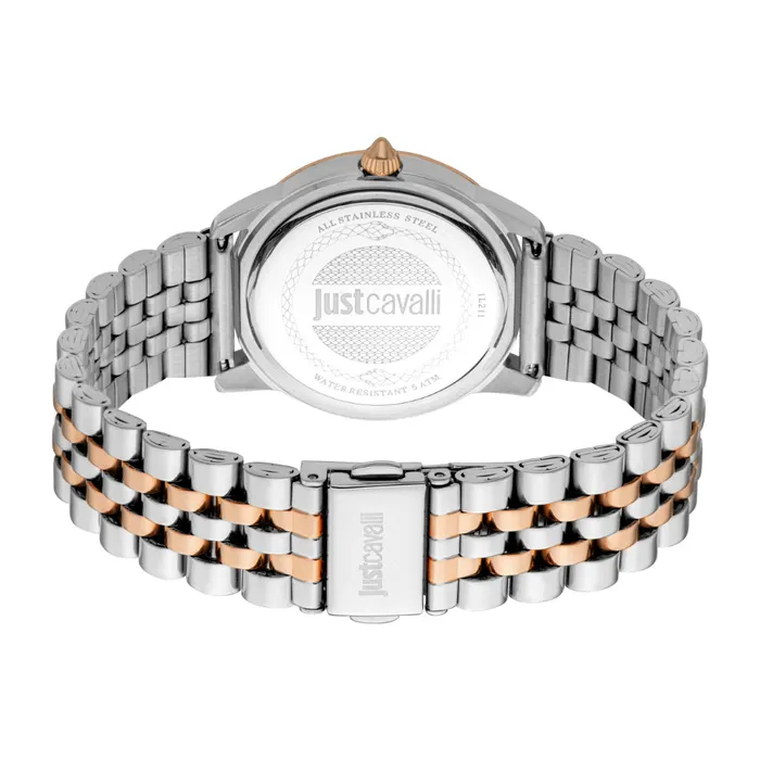 Just Cavalli Rings Just Cavalli Womens Two Tone Watch with Silver Dial