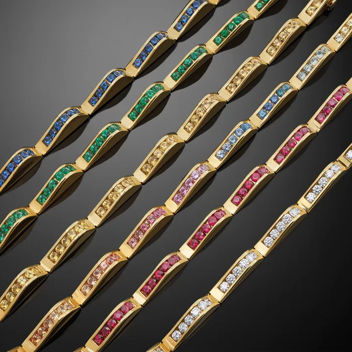LAGOS Bracelets Studio 18K Gold Diamond Link Wave Bracelet LAGOS Bracelets Studio 18K Gold Diamond Link Wave Bracelet