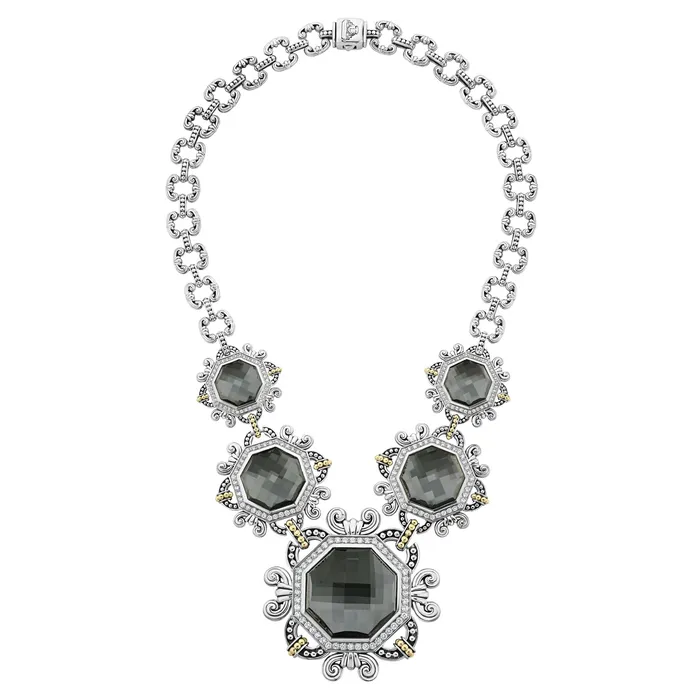LAGOS Necklaces Empress Hematite and Diamond Statement Necklace
