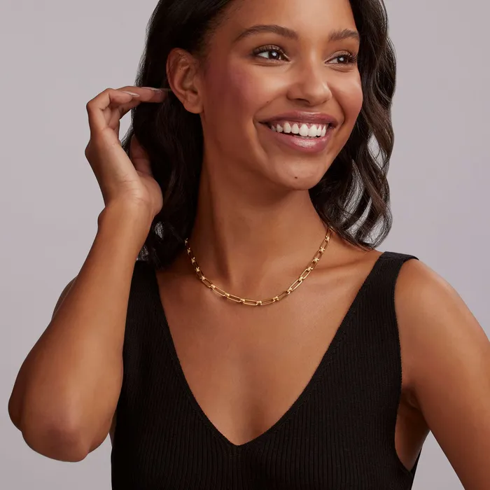 LAGOS Necklaces Signature Caviar 18K Gold Petite Link Necklace