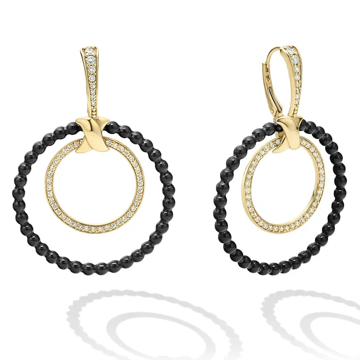 LAGOS PreStyled Sets Meridian Double Circle 18K Gold and Diamond Earring Set LAGOS PreStyled Sets Meridian Double Circle 18K Gold and Diamond Earring Set
