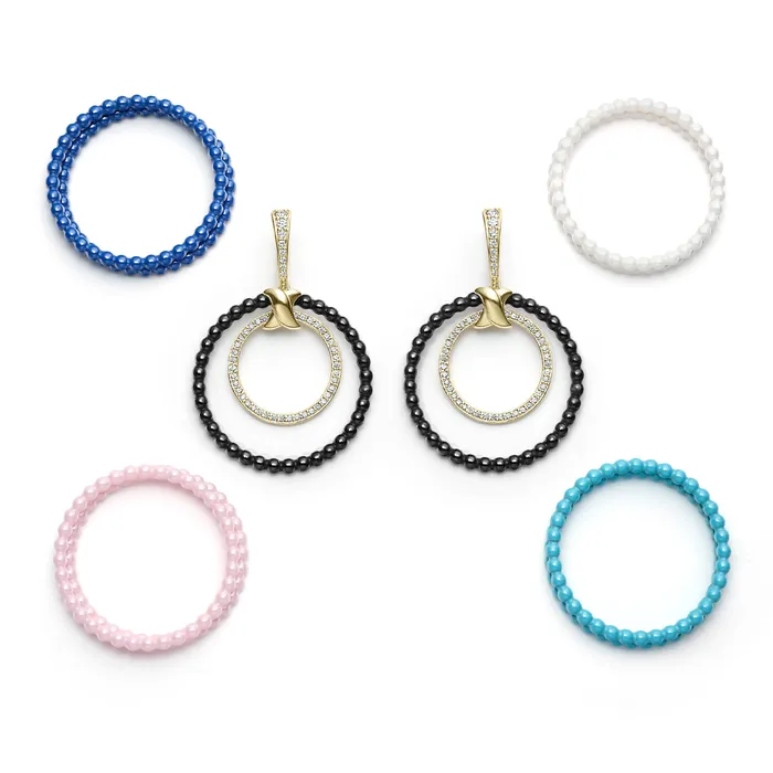 LAGOS PreStyled Sets Meridian Double Circle 18K Gold and Diamond Earring Set LAGOS PreStyled Sets Meridian Double Circle 18K Gold and Diamond Earring Set