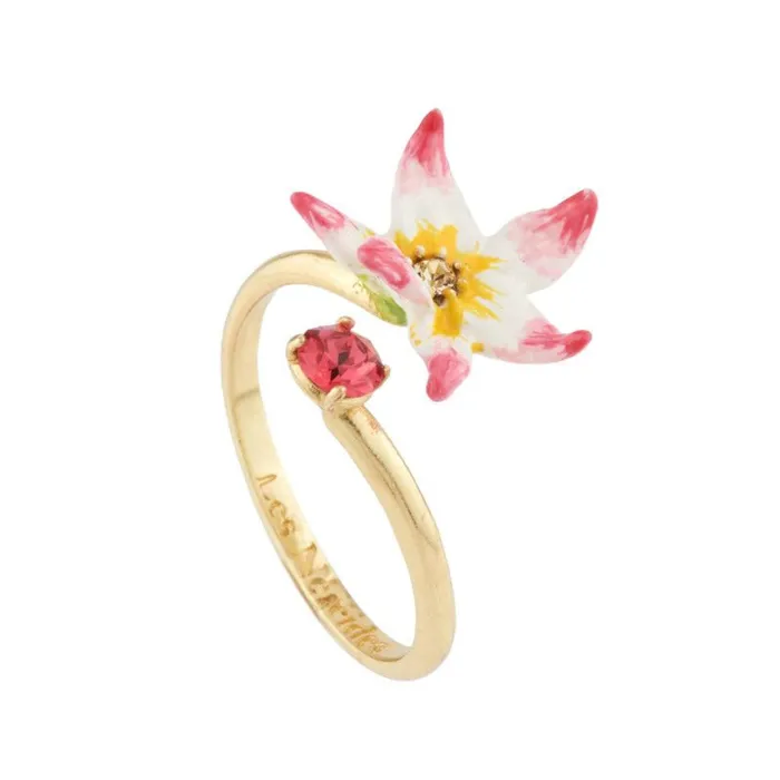 Les Nereides Rings Les Nereides Tropical Leaves Carved Crystal Adjustable Ring