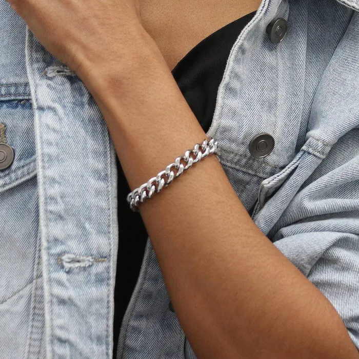 Lightweight Curb Chain Bracelet 9mm BERRICLE Bracelets