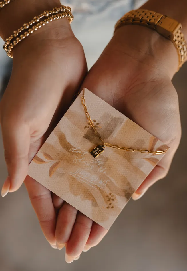 Necklaces Dear Heart Good News Tag Necklace