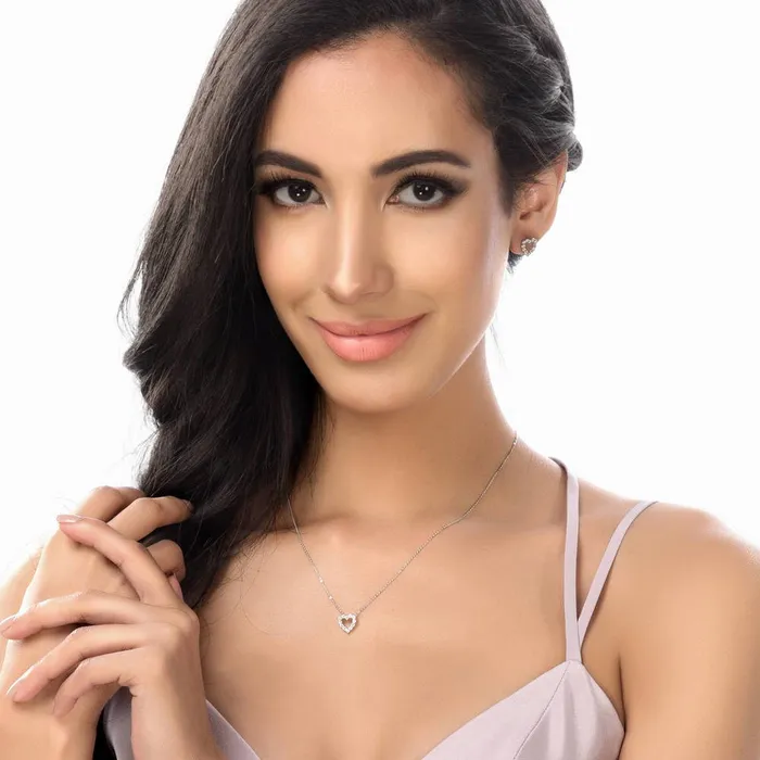 Open Heart CZ Stud Earrings in Sterling Silver BERRICLE Earrings