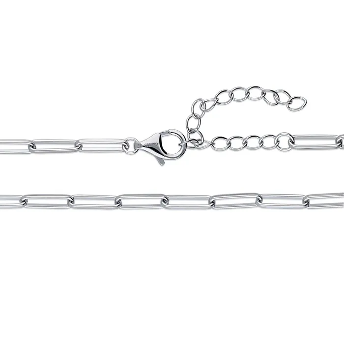 Paperclip Link Chain Necklace in Sterling Silver 3mm BERRICLE Necklaces