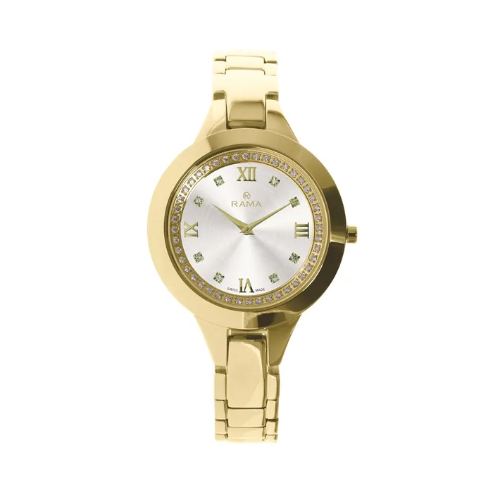 Rama Bracelets Rama Ladies Quartz Watch Full Yellow Gold Plated Stainless Steel Case Bracelet With Mother Of Pearl And Stones Dial Rama Bracelets Rama Ladies Quartz Watch Full Yellow Gold Plated Stainless Steel Case Bracelet With Mother Of Pearl And Stones Dial