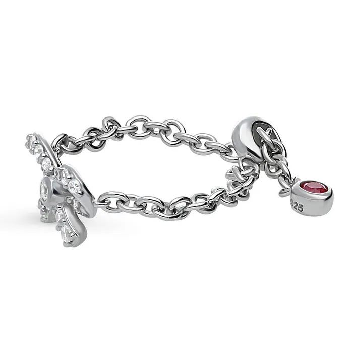 Rings BERRICLE Bow Tie CZ Chain Ring in Sterling Silver