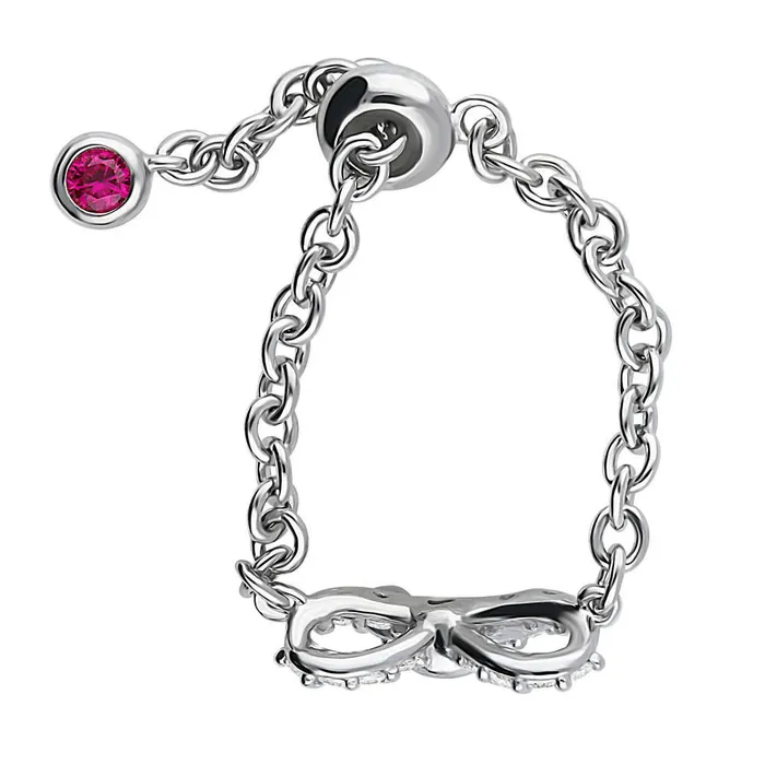 Rings BERRICLE Bow Tie CZ Chain Ring in Sterling Silver