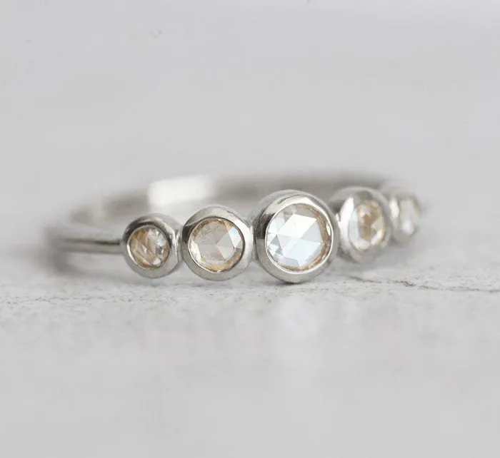 Rings Capucinne Filipa Rose Cut Diamond Ring White Diamond Band
