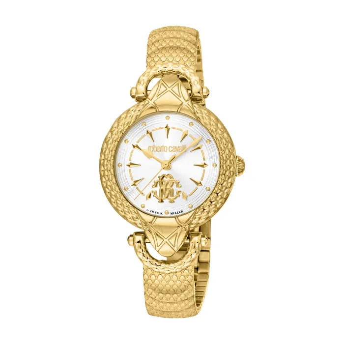 Roberto Cavalli Roberto Cavalli Ladies Watch Gold Case Silver Dial Gold Metal Bracelet Bracelets Roberto Cavalli Roberto Cavalli Ladies Watch Gold Case Silver Dial Gold Metal Bracelet Bracelets