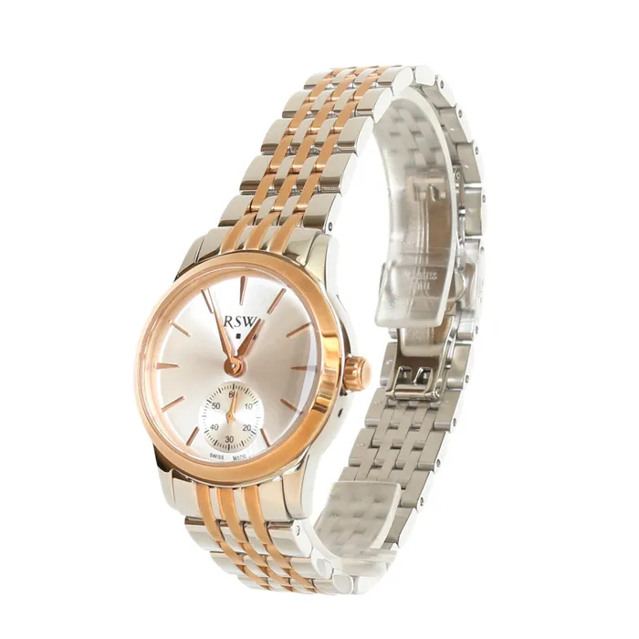 RSW Bracelets Rsw Ladies Stainless Steel Quartz Watch With TwoTone Bracelet White Dial RSW Bracelets Rsw Ladies Stainless Steel Quartz Watch With TwoTone Bracelet White Dial