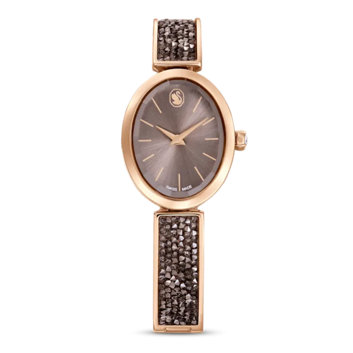 Swarovski Crystal Rock Oval watch Swiss Made Metal bracelet Black Rose goldtone finish Swarovski Bracelets Swarovski Crystal Rock Oval watch Swiss Made Metal bracelet Black Rose goldtone finish Swarovski Bracelets