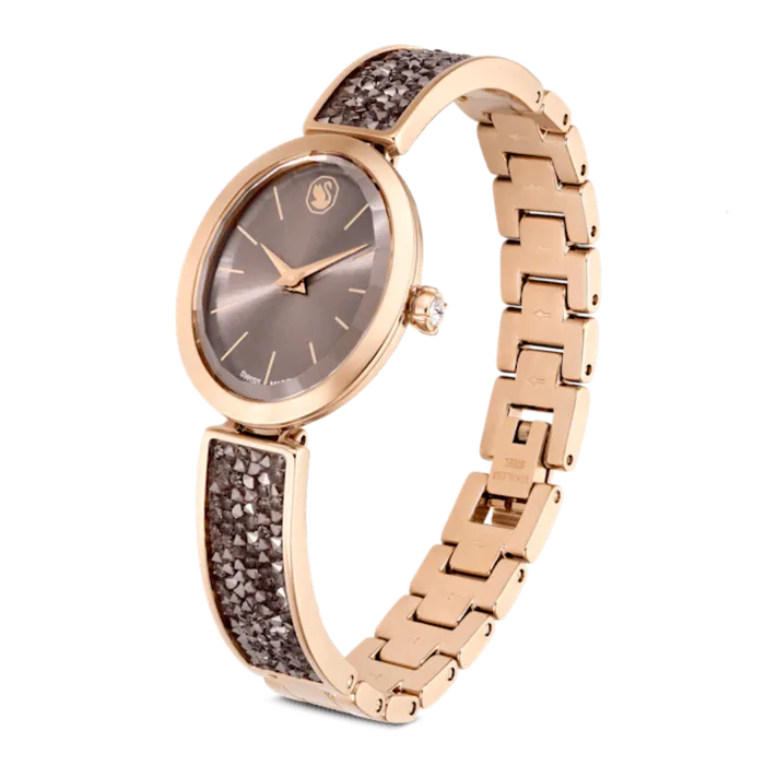 Swarovski Crystal Rock Oval watch Swiss Made Metal bracelet Black Rose goldtone finish Swarovski Bracelets Swarovski Crystal Rock Oval watch Swiss Made Metal bracelet Black Rose goldtone finish Swarovski Bracelets