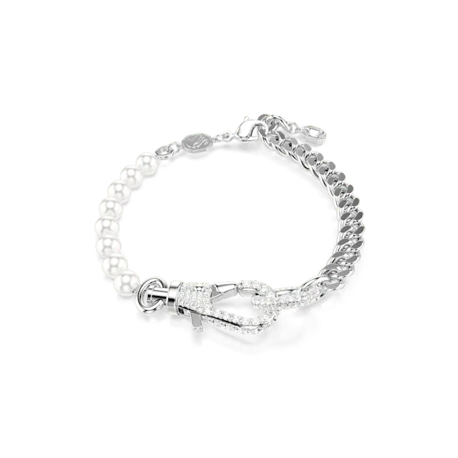 Swarovski Swarovski Dextera Bracelet Pave Crystal Pearl White Rhodium plated Medium Bracelets Swarovski Swarovski Dextera Bracelet Pave Crystal Pearl White Rhodium plated Medium Bracelets