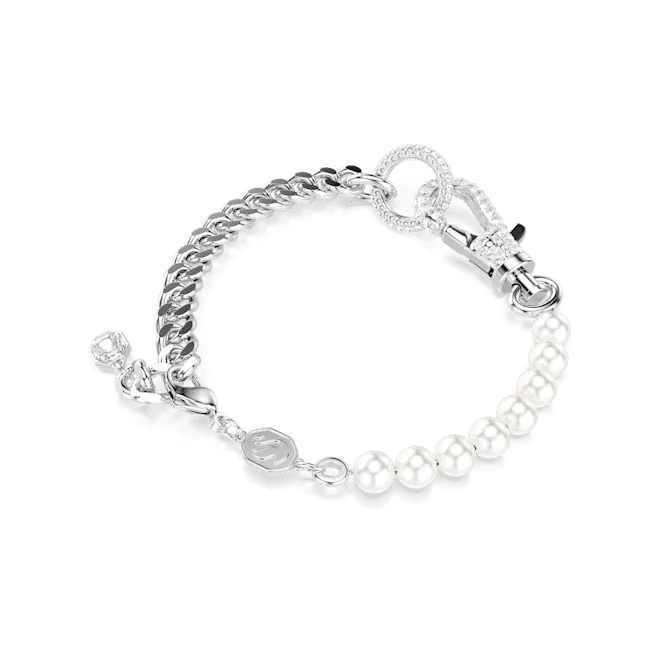 Swarovski Swarovski Dextera Bracelet Pave Crystal Pearl White Rhodium plated Medium Bracelets
